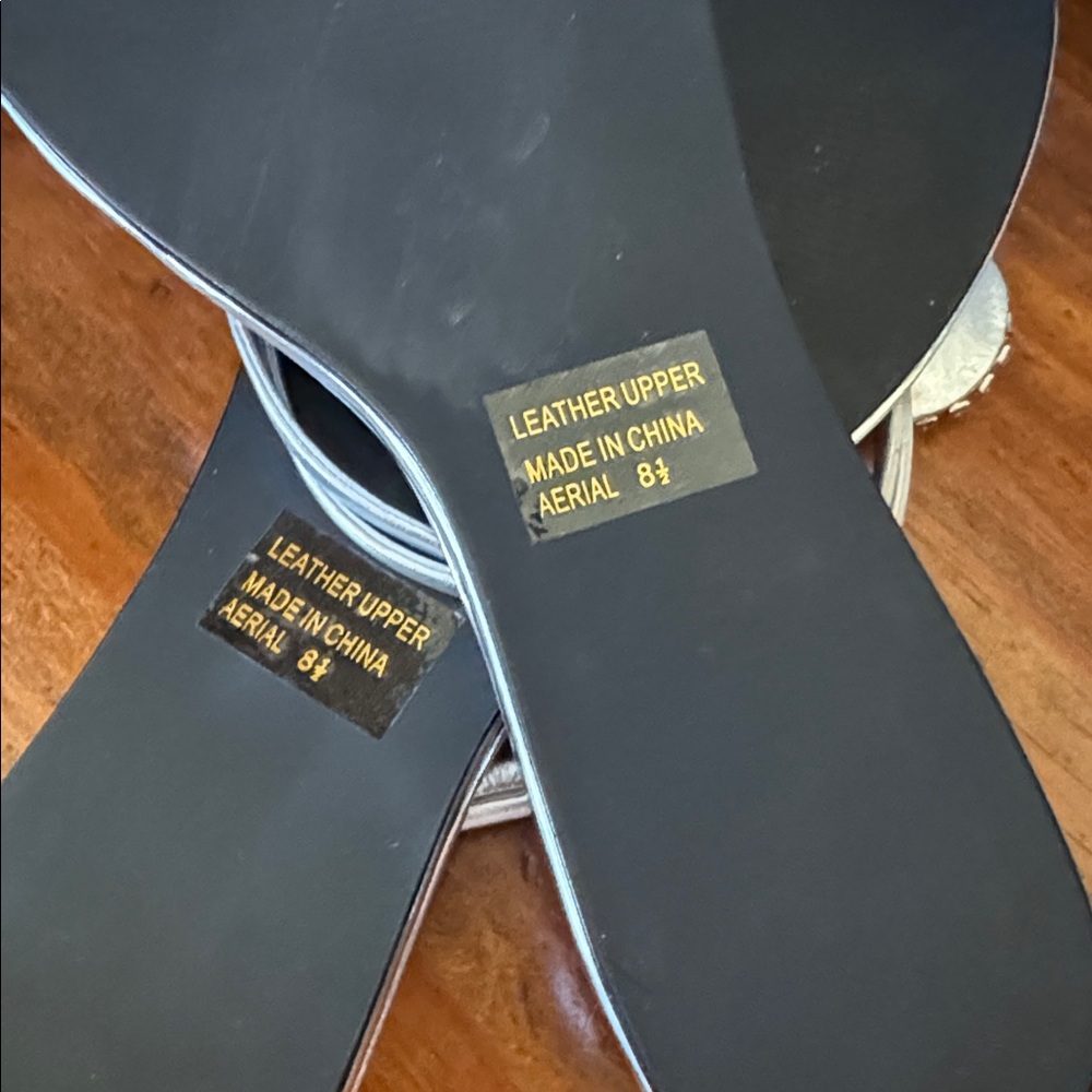 Yellow Box Silver & Rhinestone Embellished Flip-Flops - Picture 9 of 9